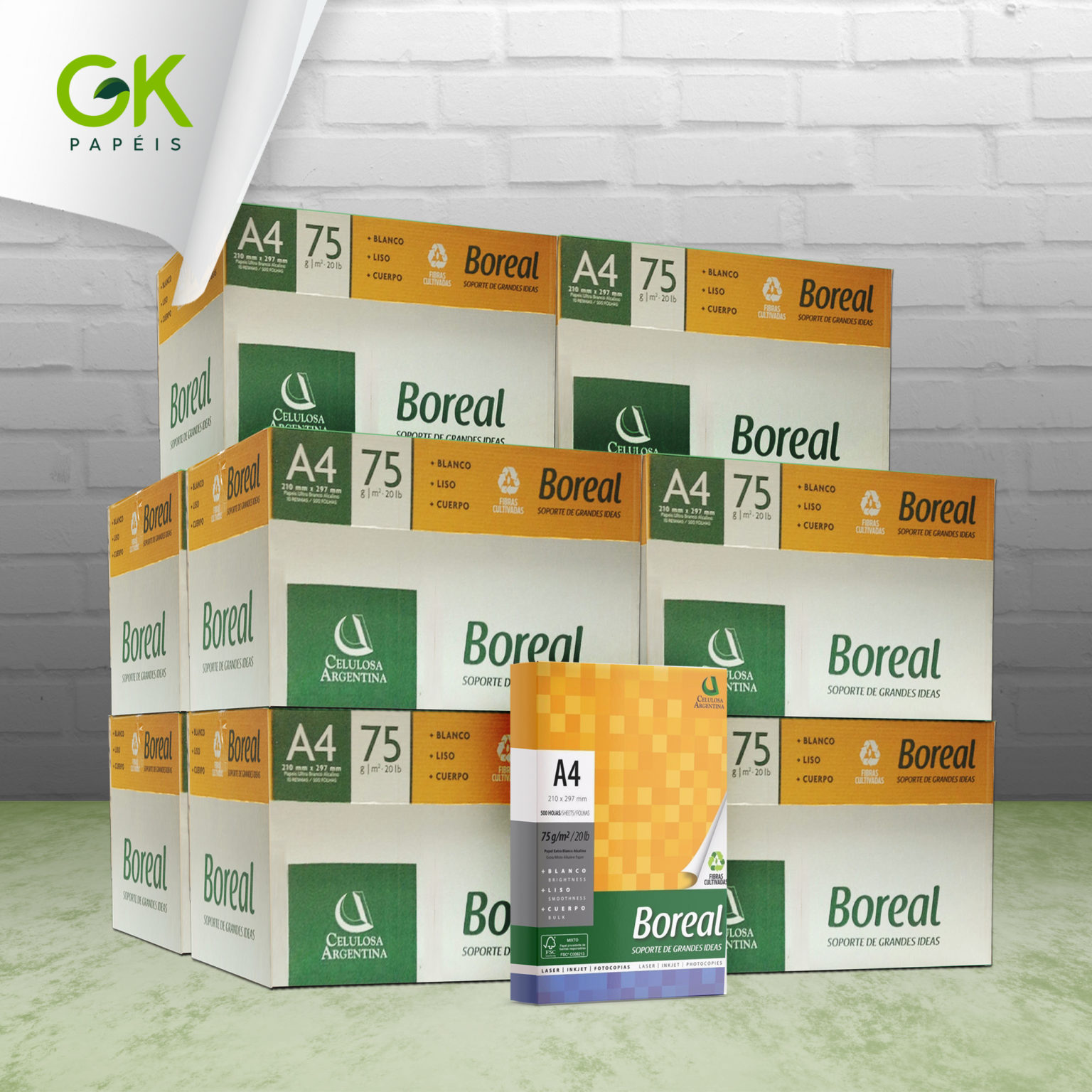 Papel Boreal A4 Sulfite 75gm² Combo 10 Caixas Loja Gk Papéis 0370